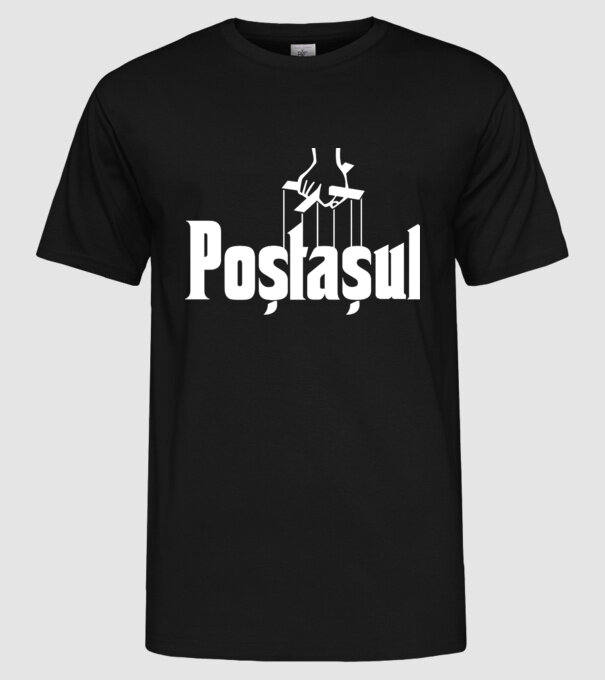 poștașul model negru pe tricou