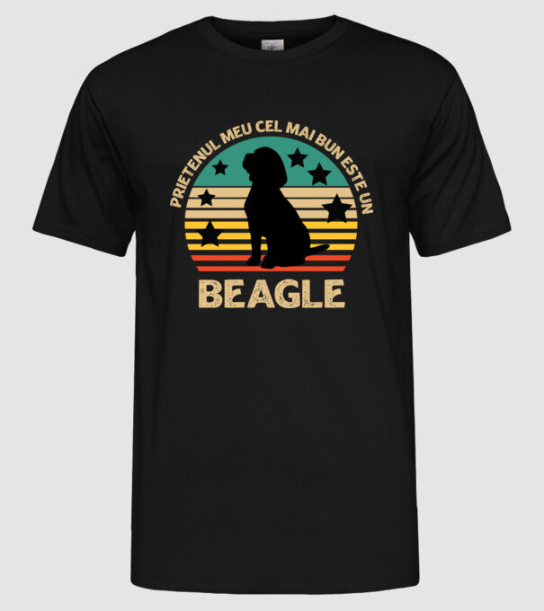 Prietenul meu cel mai bun este un beagle model negru pe tricou