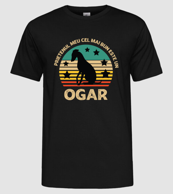 Prietenul meu cel mai bun este un ogar model negru pe tricou
