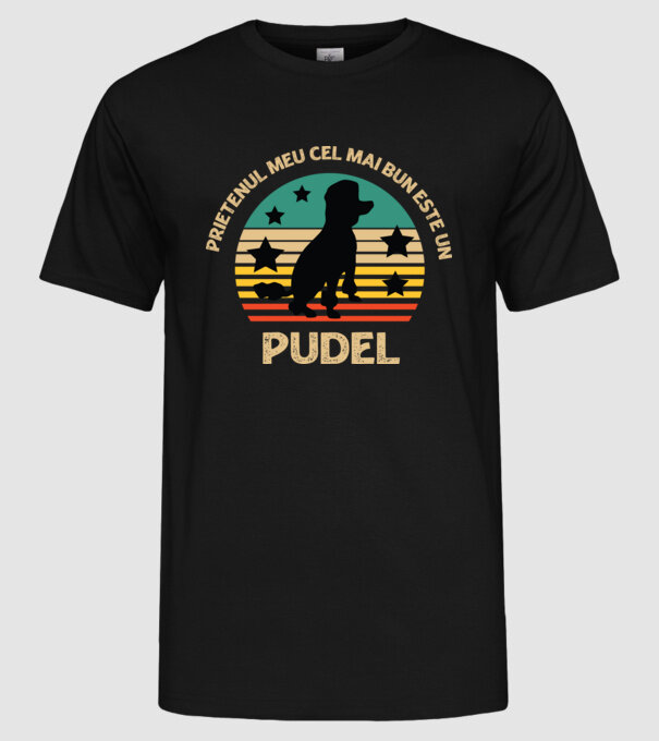 Prietenul meu cel mai bun este un pudel model negru pe tricou