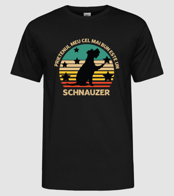 Prietenul meu cel mai bun este un schnauzer model negru pe tricou