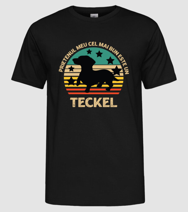 Prietenul meu cel mai bun este un teckel model negru pe tricou