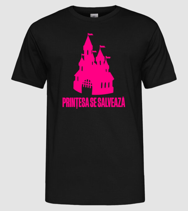 Prințesa se salvează model negru pe tricou