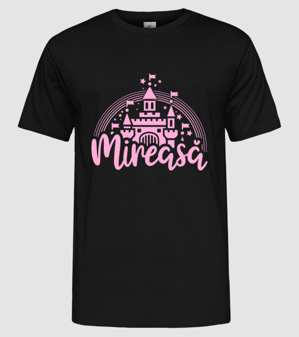 Prinţesă mireasă model negru pe tricou