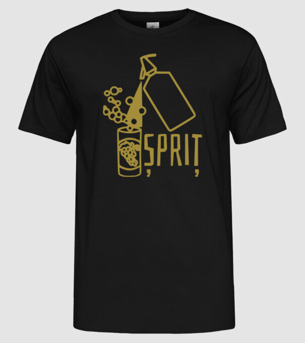 Șpriț model negru pe tricou