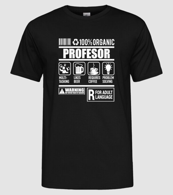 PROFESOR model negru pe tricou