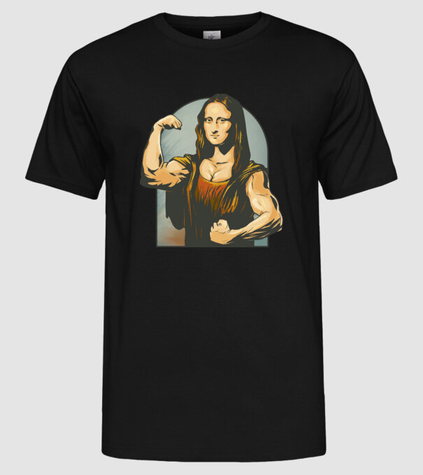 Pumped Mona model negru pe tricou