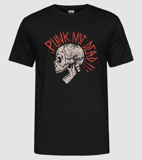 Punk Not Dead model negru pe tricou