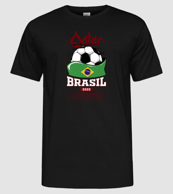 Qatar teams Brasil model negru pe tricou