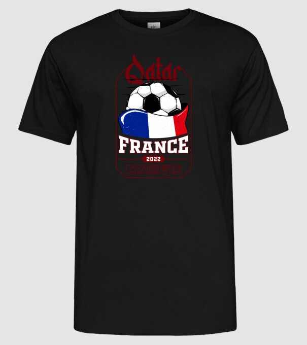 Qatar teams France model negru pe tricou