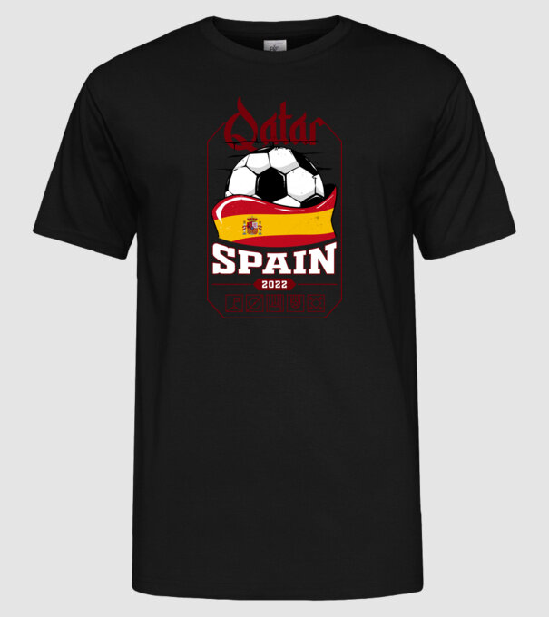 Qatar teams Spain model negru pe tricou