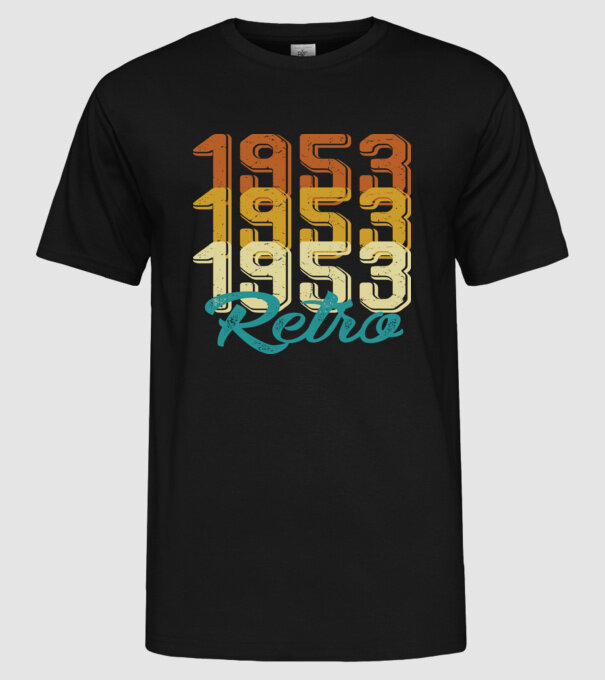 Retro 1953 model negru pe tricou
