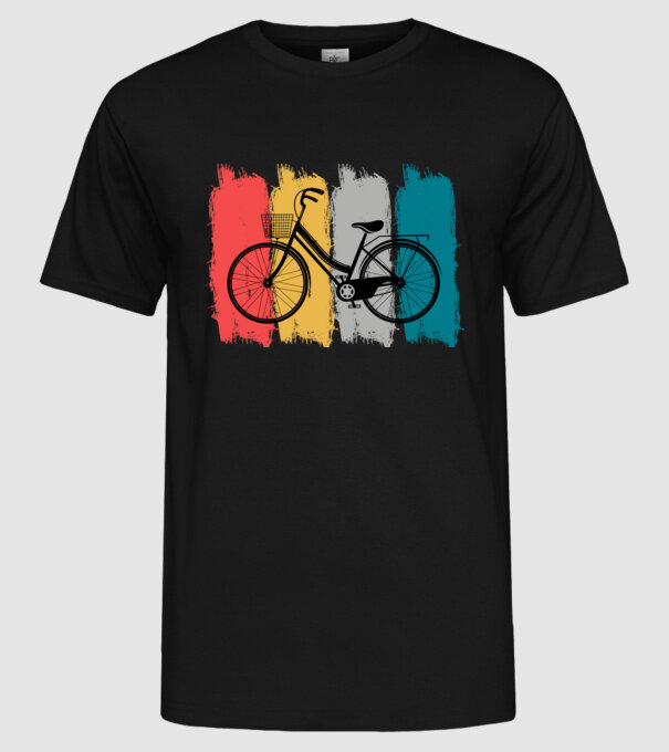 Retro city bike model negru pe tricou