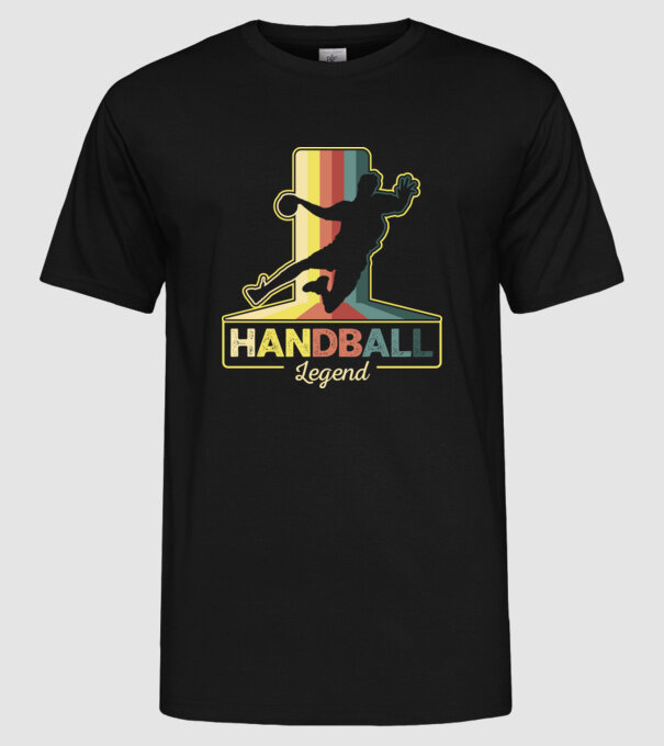 Retro Handball legend model negru pe tricou