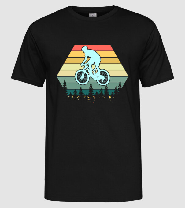 retro mountain bike model negru pe tricou