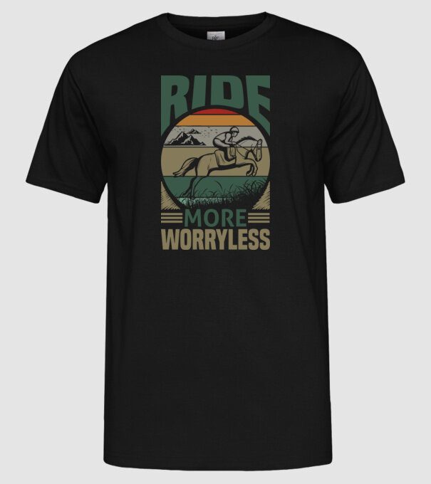 ride more model negru pe tricou