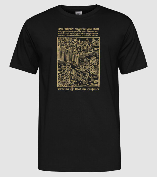 România Dracula model negru pe tricou