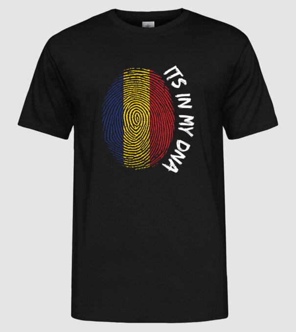 România fingerprint model negru pe tricou