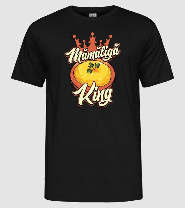 România Mămăligă model negru pe tricou