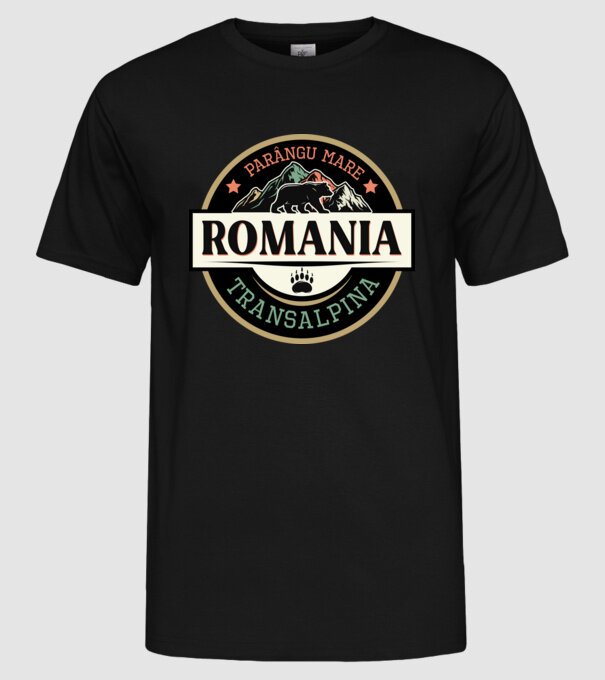 România transalpina model negru pe tricou