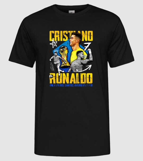 Ronaldo tribute model negru pe tricou