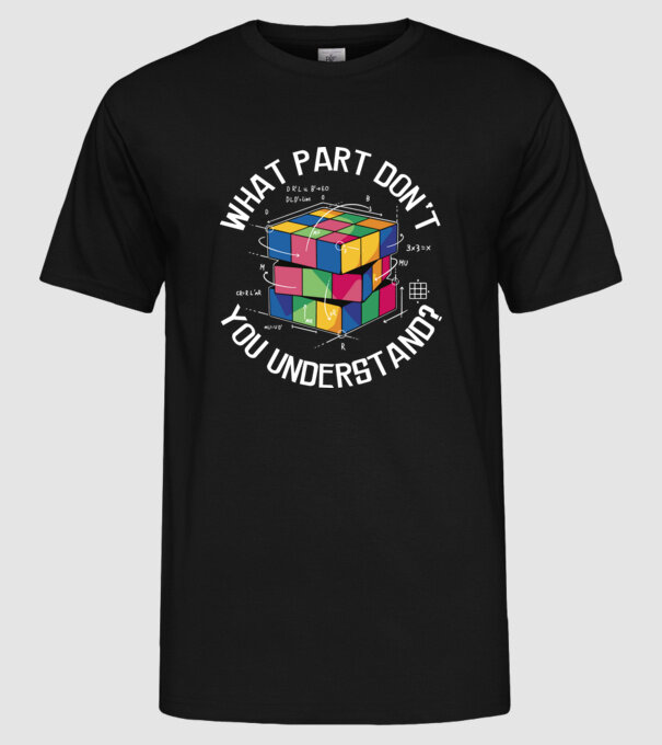 Rubik cube what part model negru pe tricou