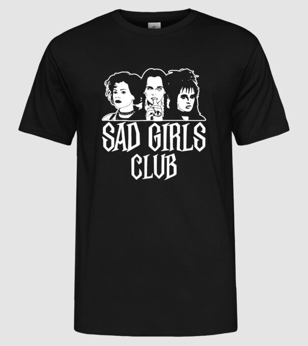 Sad Girls Club model negru pe tricou