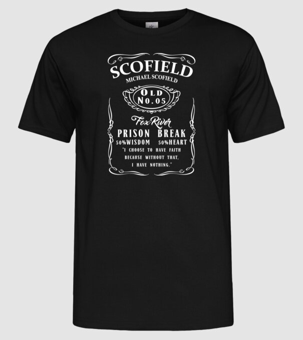 scofield model negru pe tricou