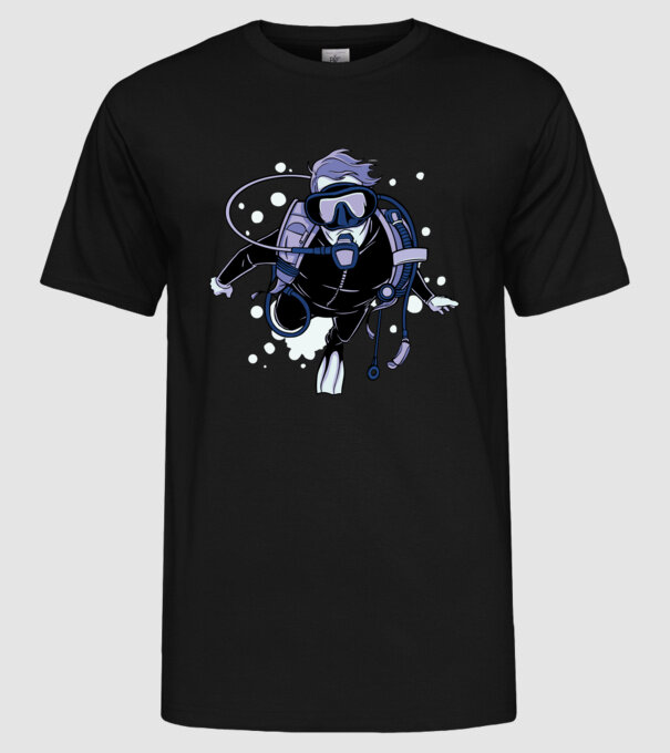 Scuba driver model negru pe tricou