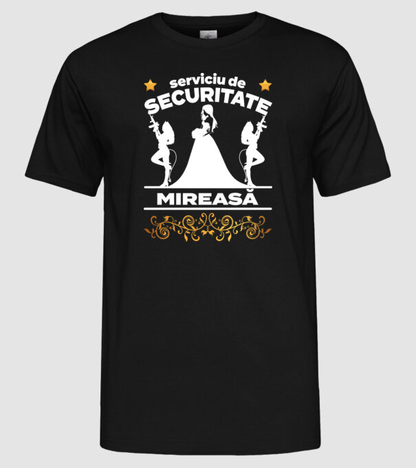 serviciu de securitate mireasă model negru pe tricou