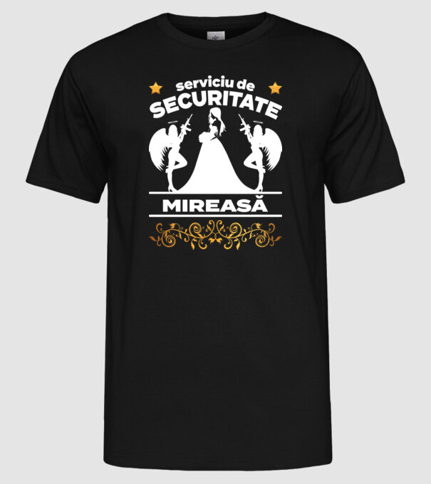 serviciu de securitate mireasă model negru pe tricou