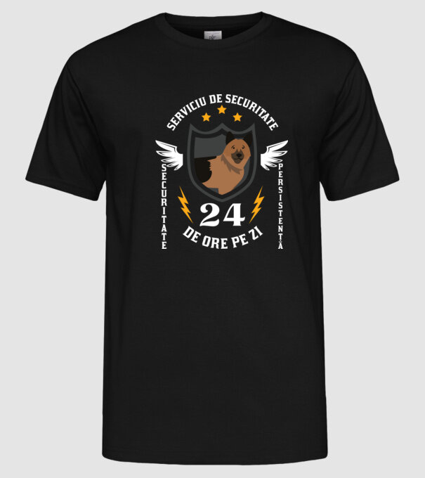 serviciu de securitate - securitate - persistență - 24 de ore pe zi model negru pe tricou