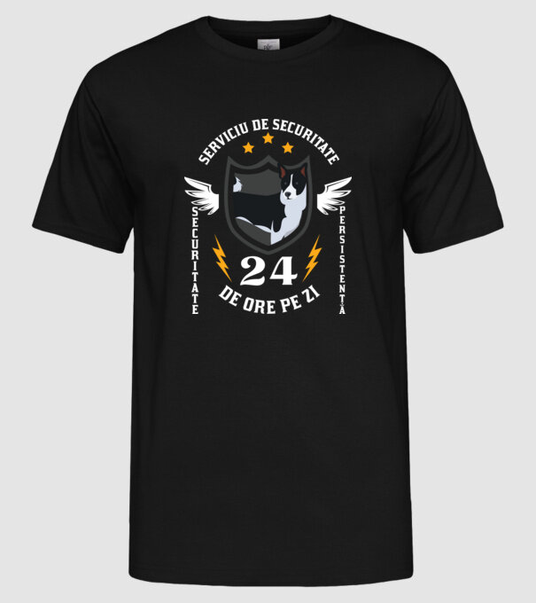 serviciu de securitate - securitate - persistență - 24 de ore pe zi model negru pe tricou