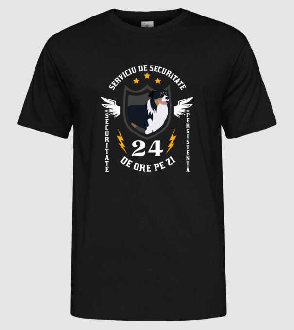 serviciu de securitate - securitate - persistență - 24 de ore pe zi model negru pe tricou