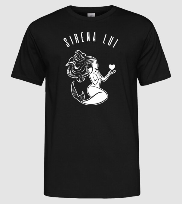 Sirena lui model negru pe tricou