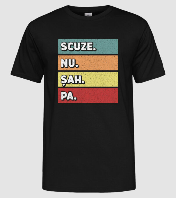 Sorry Cant Chess Bye model negru pe tricou