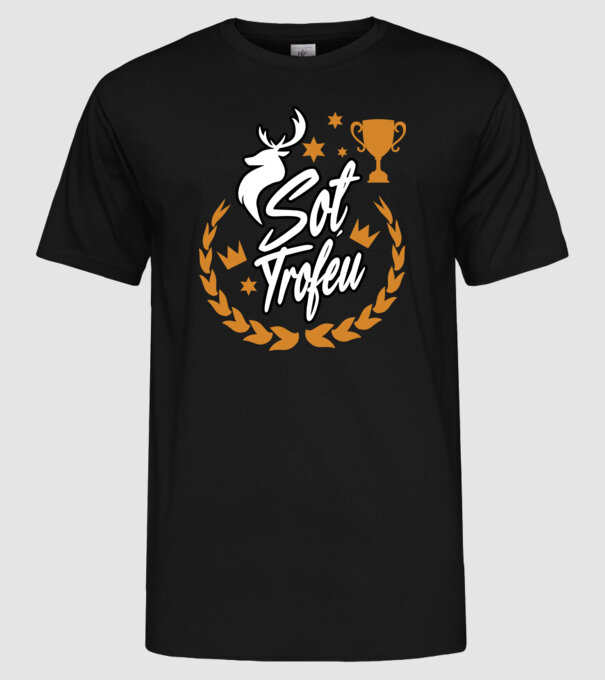 Soț trofeu model negru pe tricou