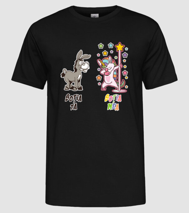 soția ta - soția mea model negru pe tricou