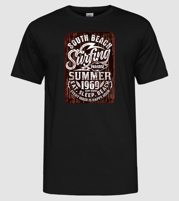 South Beach model negru pe tricou