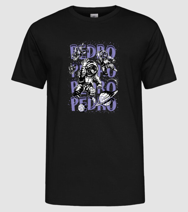 SPACE PEDRO model negru pe tricou