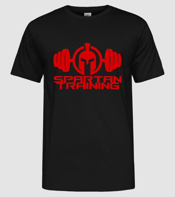 Spartan Training model negru pe tricou