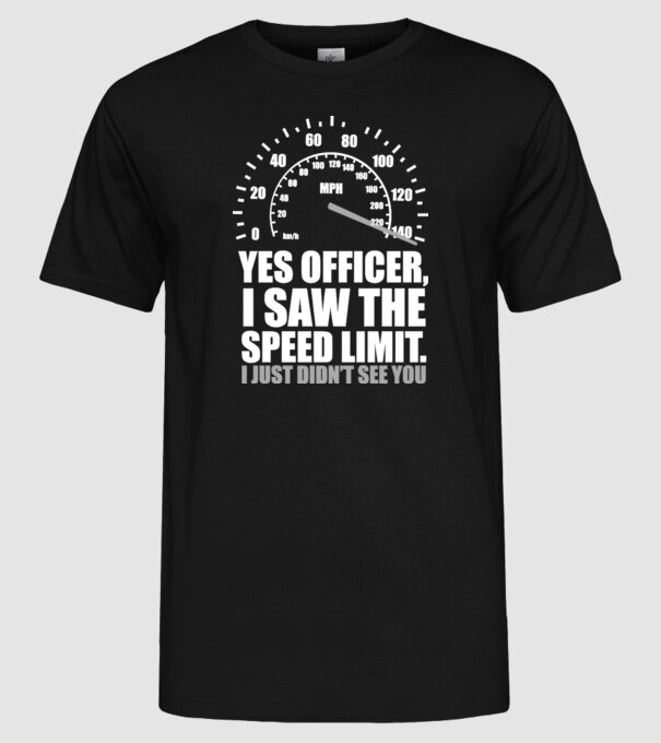 Speed limit model negru pe tricou