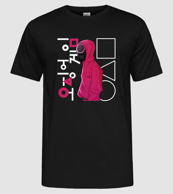 squd game guard model negru pe tricou