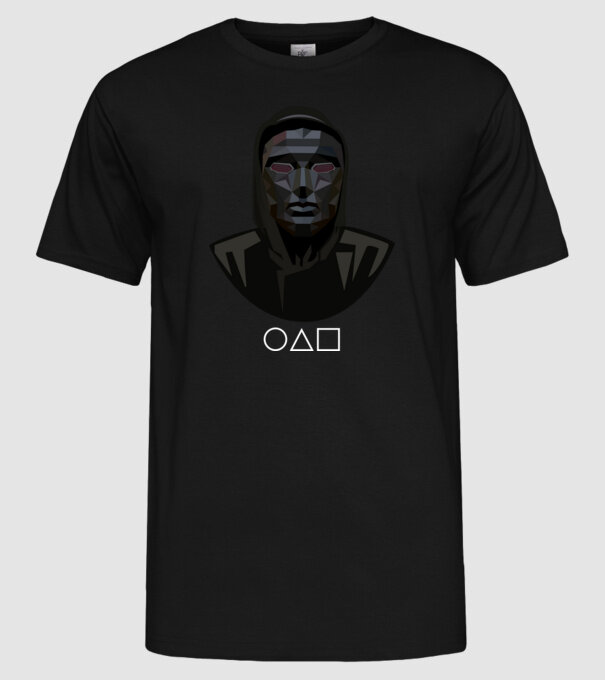 squid game boss model negru pe tricou