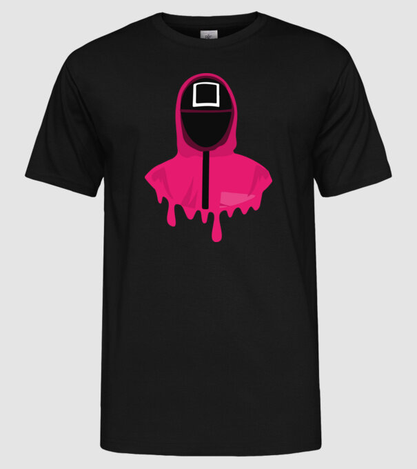 squid game square model negru pe tricou