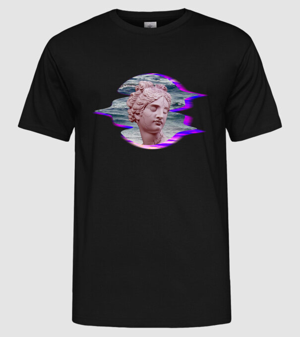 Statue model negru pe tricou