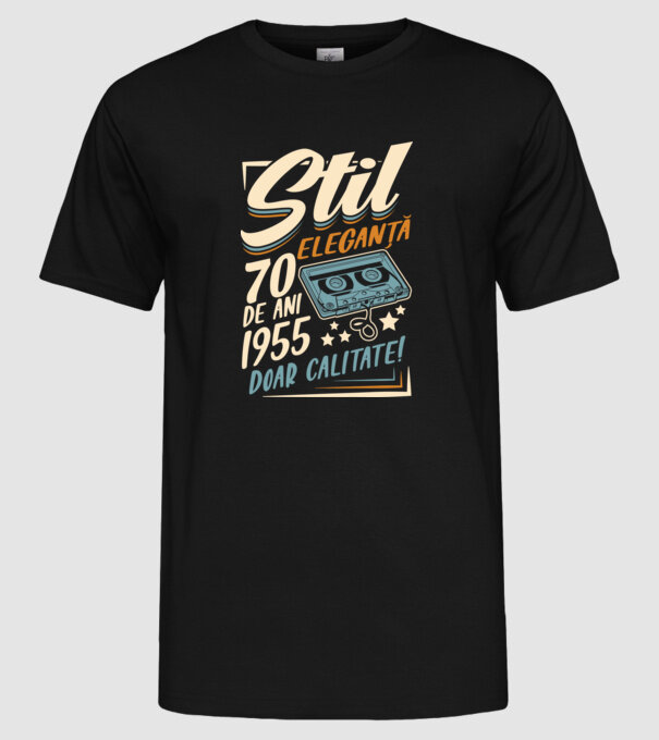 Stil eleganta 1955 model negru pe tricou