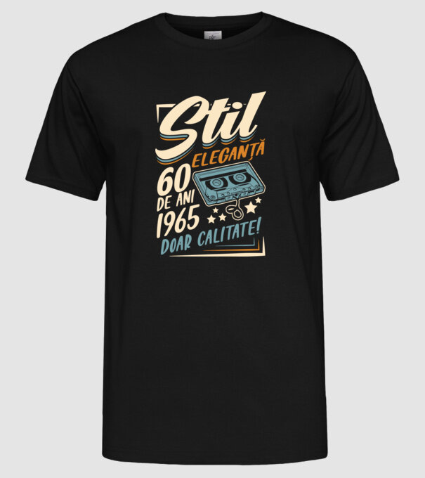 Stil eleganta 1965 model negru pe tricou