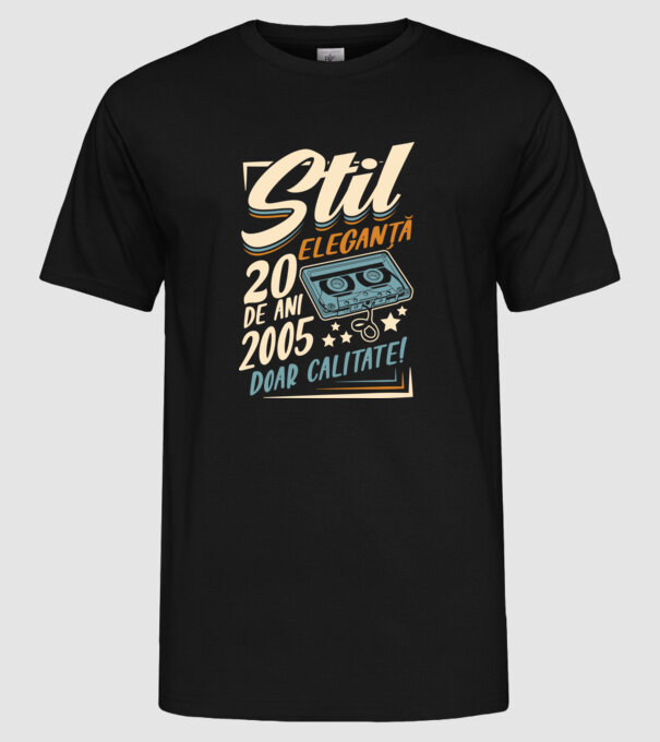 Stil eleganta 2005 model negru pe tricou
