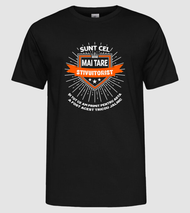 Sunt cel mai tare stivuitorist și tot ce am primit pentru asta a fost acest tricou jalnic model negru pe tricou